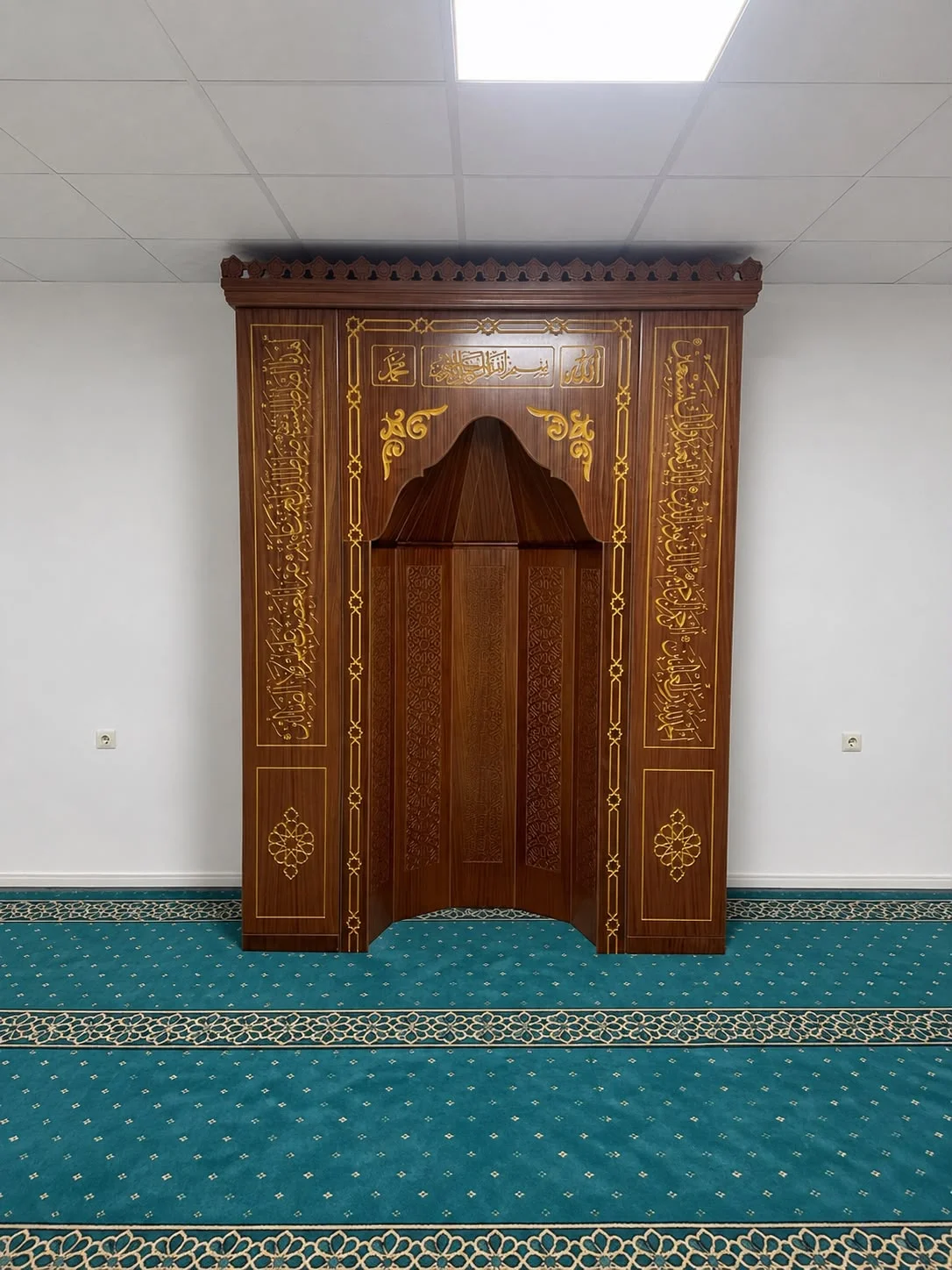 Maun ahşap kaplamalı 260 cm cami mihrabı MIHRAP-K1 — MIHRAP-K1-8