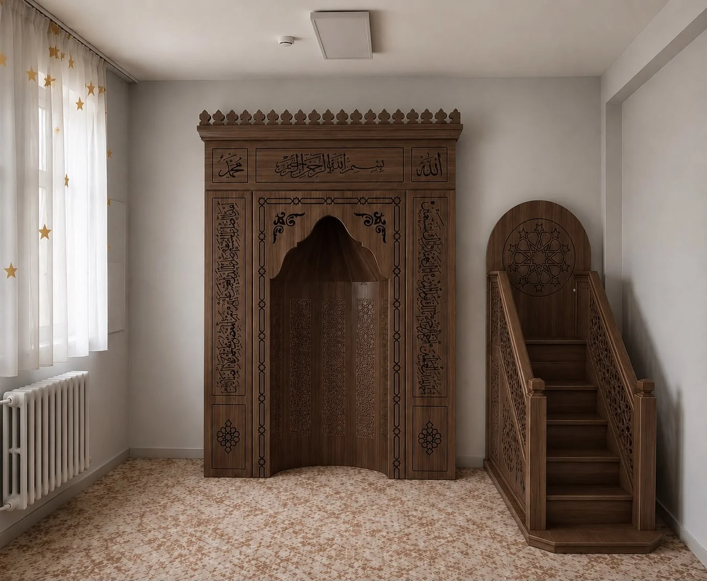 Melamin MDF 285 cm cami mihrabı MIHRAP-M2 — MIHRAP-M2-1
